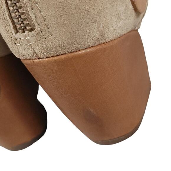 Kork-ease Stina Boots Leather Strappy Heeled Booties Taupe Beige Cutout Fall - Picture 13 of 13